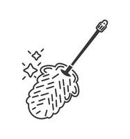 cleaning duster doodle icon isolated vector
