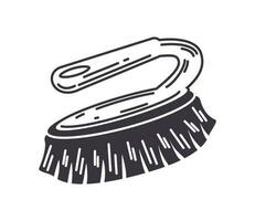 brush cleaning doodle icon isolated vector