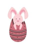 easter bunny on eggshell icon isolated vector