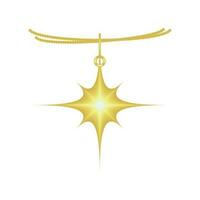 colgando oro estrella icono aislado estilo vector