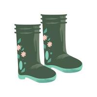 gardening rubber boots vector