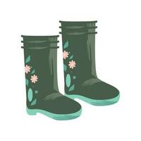 gardening rubber boots vector