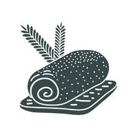 bakery roll doodle vector