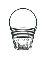 bucket with milk vector