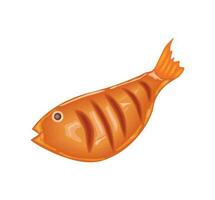 grill fish icon vector