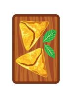 samosa indian food isolated icon vector