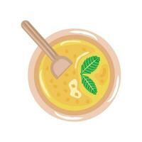 sopa indio comida aislado icono vector