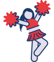 Cheerleader Mädchen Charakter Symbol isoliert png