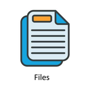 Files Vector Fill outline Icon Design illustration. User interface Symbol on White background EPS 10 File