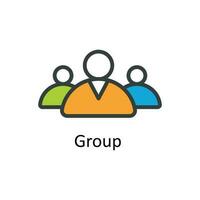 Group  Vector Fill outline Icon Design illustration. User interface Symbol on White background EPS 10 File