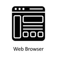 web navegador vector sólido icono diseño ilustración. seo y web símbolo en blanco antecedentes eps 10 archivo