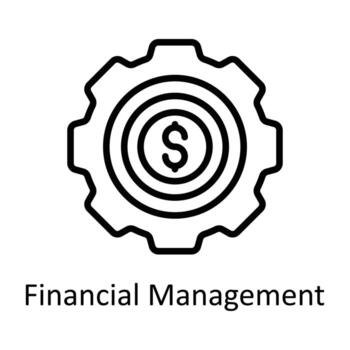 Financial Management Vector  outline Icon Design illustration. Seo and web Symbol on White background EPS 10 File