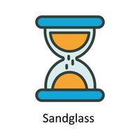 Sand glass  Vector Fill outline Icon Design illustration. User interface Symbol on White background EPS 10 File