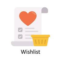 Wish list Vector  Flat Icon Design illustration. Ecommerce and shopping Symbol on White background EPS 10 File