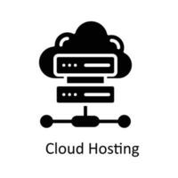 Cloud Hosting Vector Solid Icon Design illustration. Seo and web Symbol on White background EPS 10 File