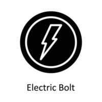 Electric Bolt Vector  Solid Icon Design illustration. User interface Symbol on White background EPS 10 File