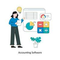 Accounting Software flat style design vector illustration. stock illustration