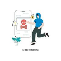 Mobile Hacking Flat Style Design Vector illustration. Stock illustration
