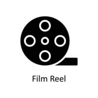Film Reel Vector  Solid Icon Design illustration. User interface Symbol on White background EPS 10 File