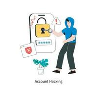 Account Hacking Flat Style Design Vector illustration. Stock illustration