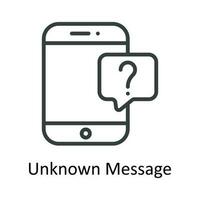 Unknown Message Vector  outline Icon Design illustration. User interface Symbol on White background EPS 10 File