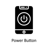 Power Button Vector  Solid Icon Design illustration. User interface Symbol on White background EPS 10 File