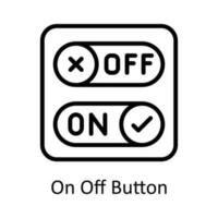 On Off Button Vector  outline Icon Design illustration. User interface Symbol on White background EPS 10 File