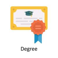 Degree Vector  Flat Icon Design illustration. Education and learning Symbol on White background EPS 10 File