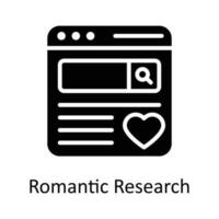 Romantic Research  Vector Solid Icon Design illustration. Seo and web Symbol on White background EPS 10 File