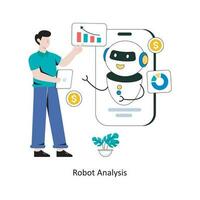 Robot Analysis flat style design vector illustration. stock illustration