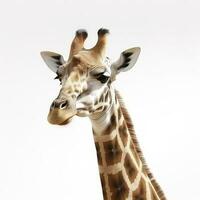 Giraffe isolated on white background, generate ai photo