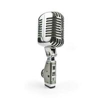 Retro microphone isolated on white background, generate ai photo