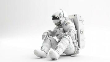 Astronaut realistic space travelers professional costume cosmos exploring universe in rocket decent vector astronaut, generate ai photo