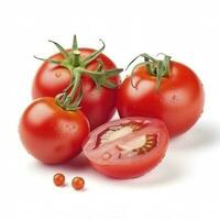 Tomato on the white background, generate ai photo