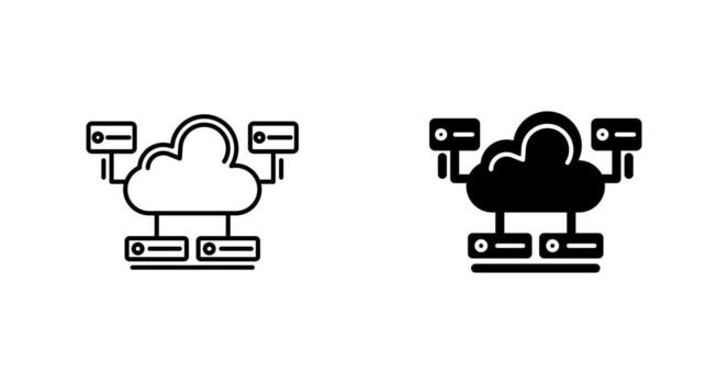 icono de vector de base de datos en la nube