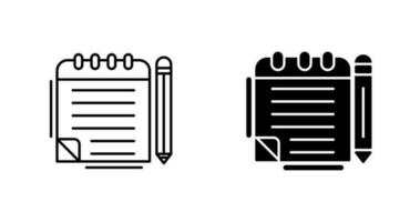 icono de vector de bloc de notas