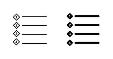 icono de vector de lista numerada única