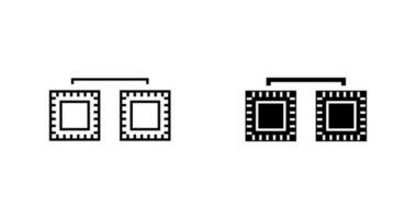 Unique Processors Connected Vector Icon