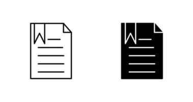 Unique Bookmarked Document Vector Icon