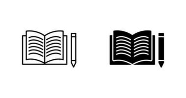 Unique Pencil and Book Vector Icon