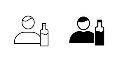 Unique Man And Drink Vector Icon