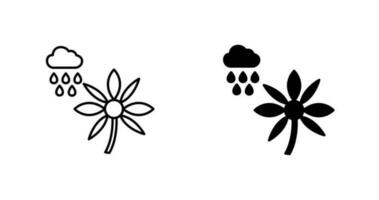 Flower with rain Vector Icon