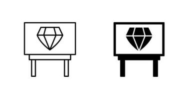 icono de vector de exhibición de diamantes