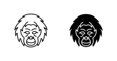 icono de vector de orangután