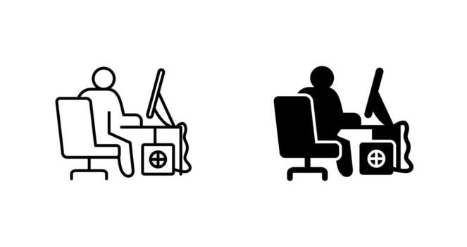 Computer Worker Vector Icon