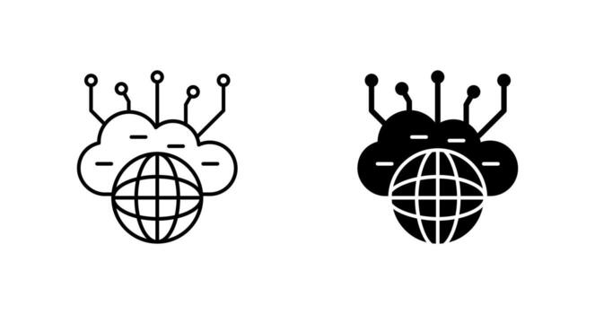 Computing Cloud Vector Icon