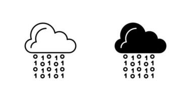 icono de vector de codificación de nube