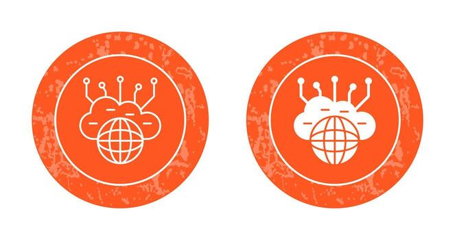 icono de vector de nube informática