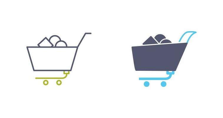 Unique Shopping Cart II Vector Icon