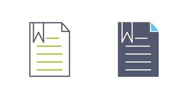 Unique Bookmarked Document Vector Icon